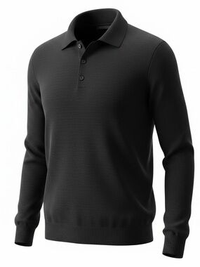 Sette Pronti Wool Collared Sweater Sz XXL Black Italy